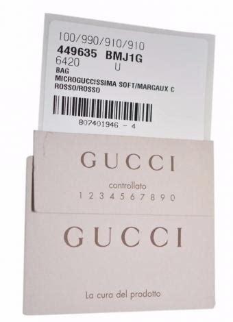 controllato card gucci bag|Gucci authentication card.